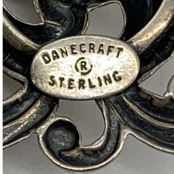 Sterling Silver Vintage Danecraft Filigree Art Nouveau Cuff Bracelet 6 inch - Picture 7 of 9